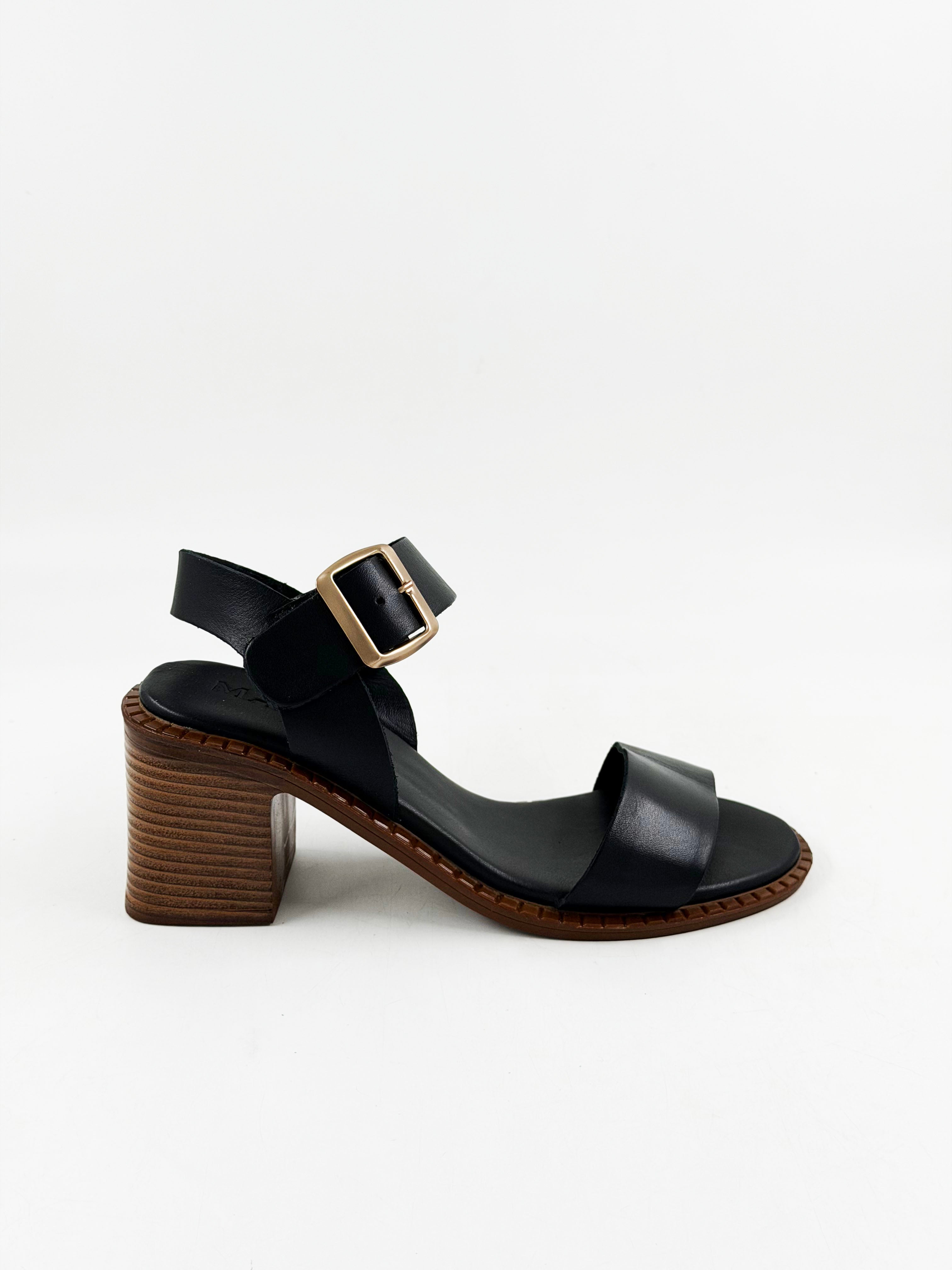 Tina / Crne Kozne Sandale